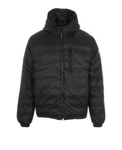 Canada Goose Lodge Hooded Puffer Jacket, Mens, Poly/Down, Black, Sz L, 2*