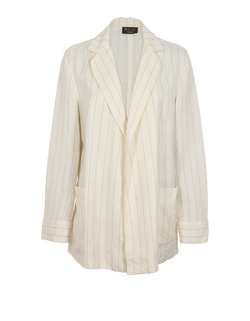 Loro Piana Striped Blazer, Flax, White, Sz M, 2*