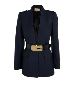 Gucci Belted Blazer, Mohair/Wool, Navy, UK8, 2*