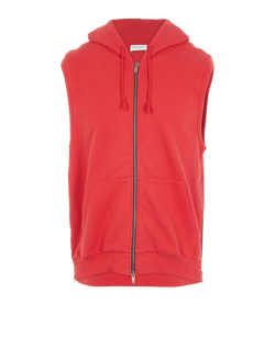 Saint Laurent Hooded Gilet,Mens, Cotton, Red, Sz M, 1*