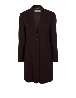 Max Mara Long Blazer Jacket, Wool/Poly, Purple, UK 16, 3*