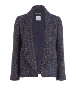 Chanel Metallic Tweed Jacket, Poly/Nylon, Burgundy/Grey, UK10, 2*