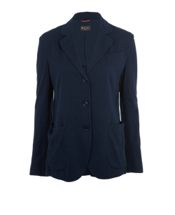 Loro Piana Single-Vent Blazer, Cotton/Silk, Navy, UK 12, 1*