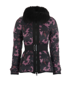 Burberry Belted Puffer Jacket, Poly/Down/Feather, Black/Purple, UK2, 2*