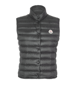 Moncler Liane Gilet, Poly/Down, Black, Sz M, 2*