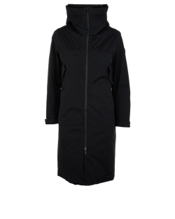 Moncler Hooded Long Puffer Jacket, Down/Feather, Black, UK8, 1*