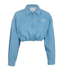 Miu Miu Zip Up Denim Jacket, Cotton, Blue, UK4, 2*