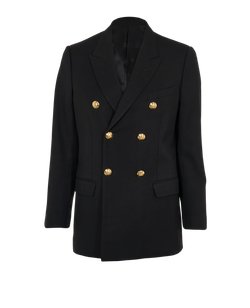 Celine Double Breasted Blazer, Wool, Black, UK10, 1*