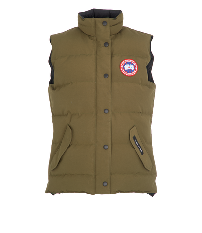 Canada Goose Puffer Gilet, &pound;350, Clothing, Khaki, Down Feathers, Front view