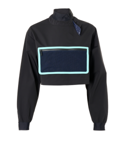 Fendi Cropped Windbreaker, Polyamide, Black, L, 2*