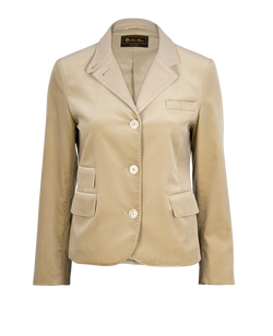 Loro Piana Double-Vent Blazer Jacket, Cotton, Beige, UK 10, 2*