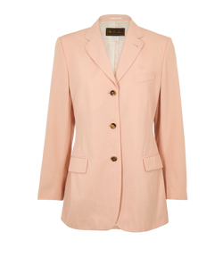 Loro Piana Single-Vent Blazer, Wool/Cotton, Pink, UK16, 2*