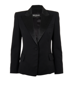 Balmain Tuxedo Jacket, Wool, Black, UK12, 2*