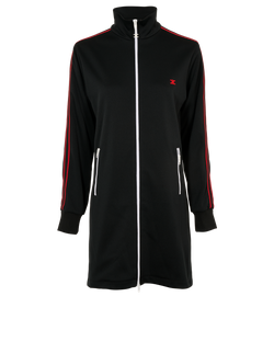 Celine Triomphe Long Zip-Up Jacket, Poly, Black, Sz L, 2*