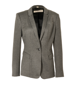 Burberry Single-Vent Blazer, Viscose/Wool, Grey, UK10, 1*