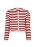 Celine Cropped Striped Jacket, £995, Clothing, Red/White, Wool, Front view