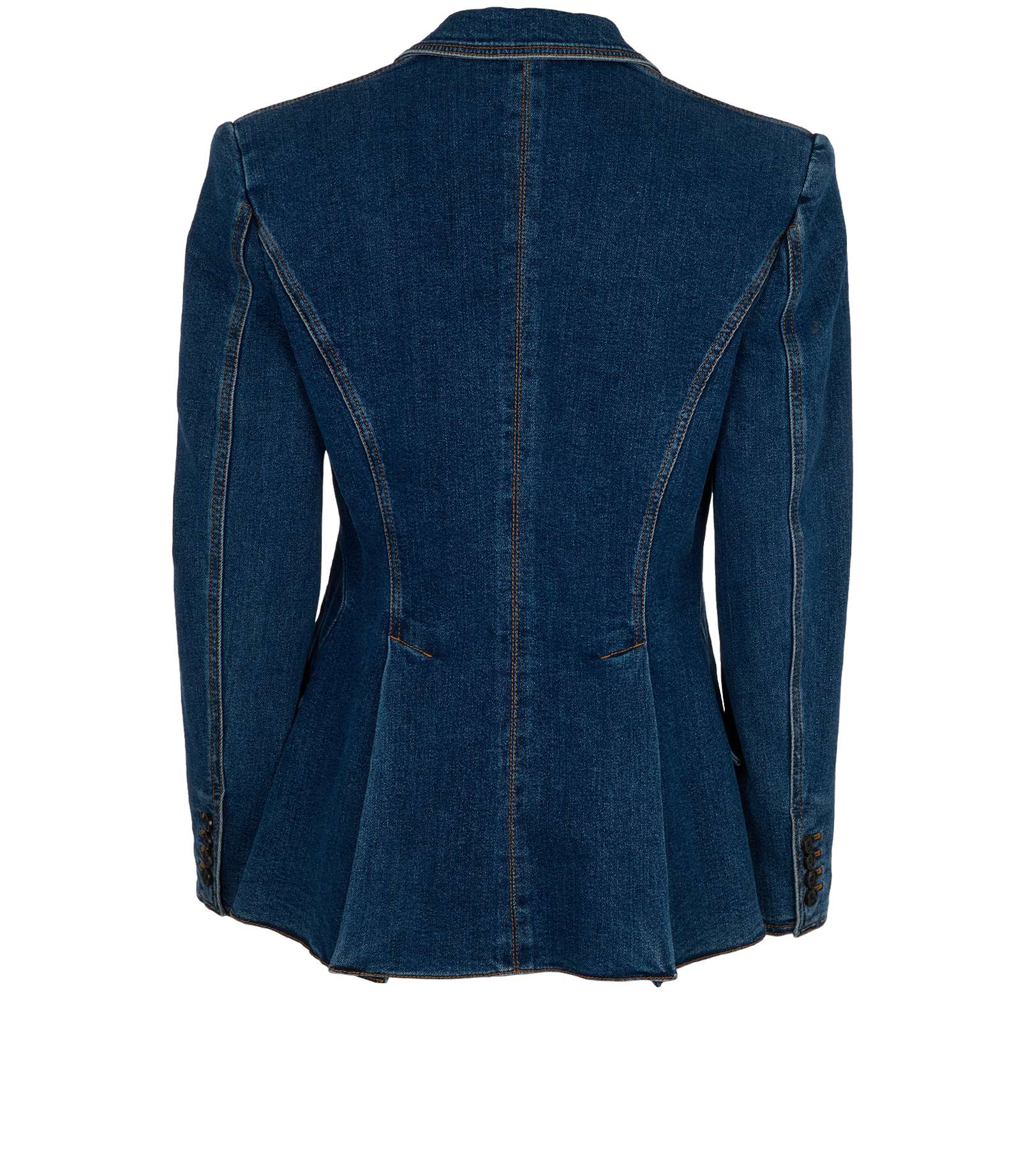 Alexander McQueen Single-Vent Blazer, &pound;280, Clothing, Blue, Cotton, Back view