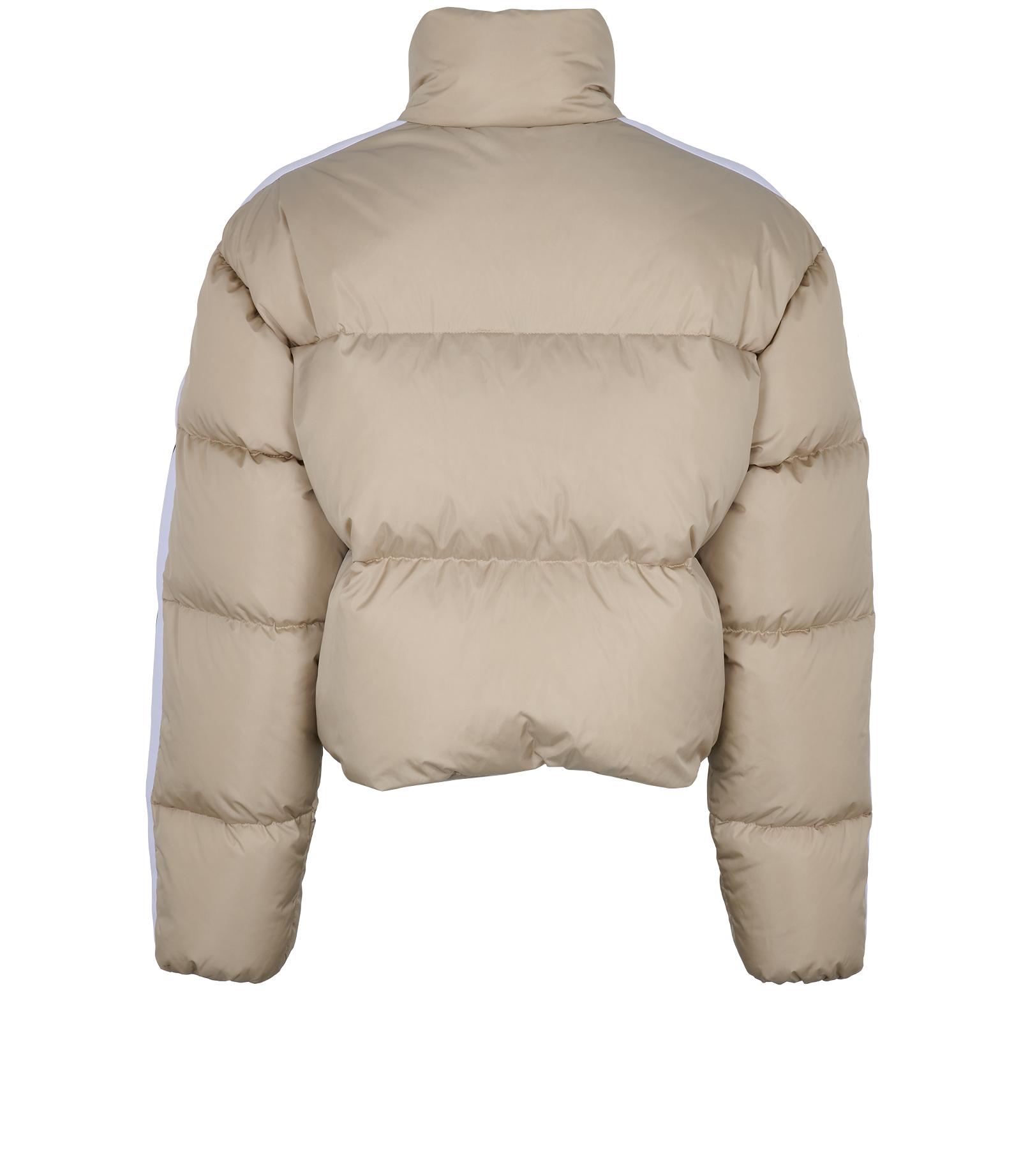Palm Angels Cropped Track Puffer, &pound;220, Clothing, Beige, Polyester (Polymer), Back view