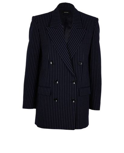 Isabel Marant Nevim Pinstripe Blazer, &pound;260, Clothing, Blue, Viscose, Front view