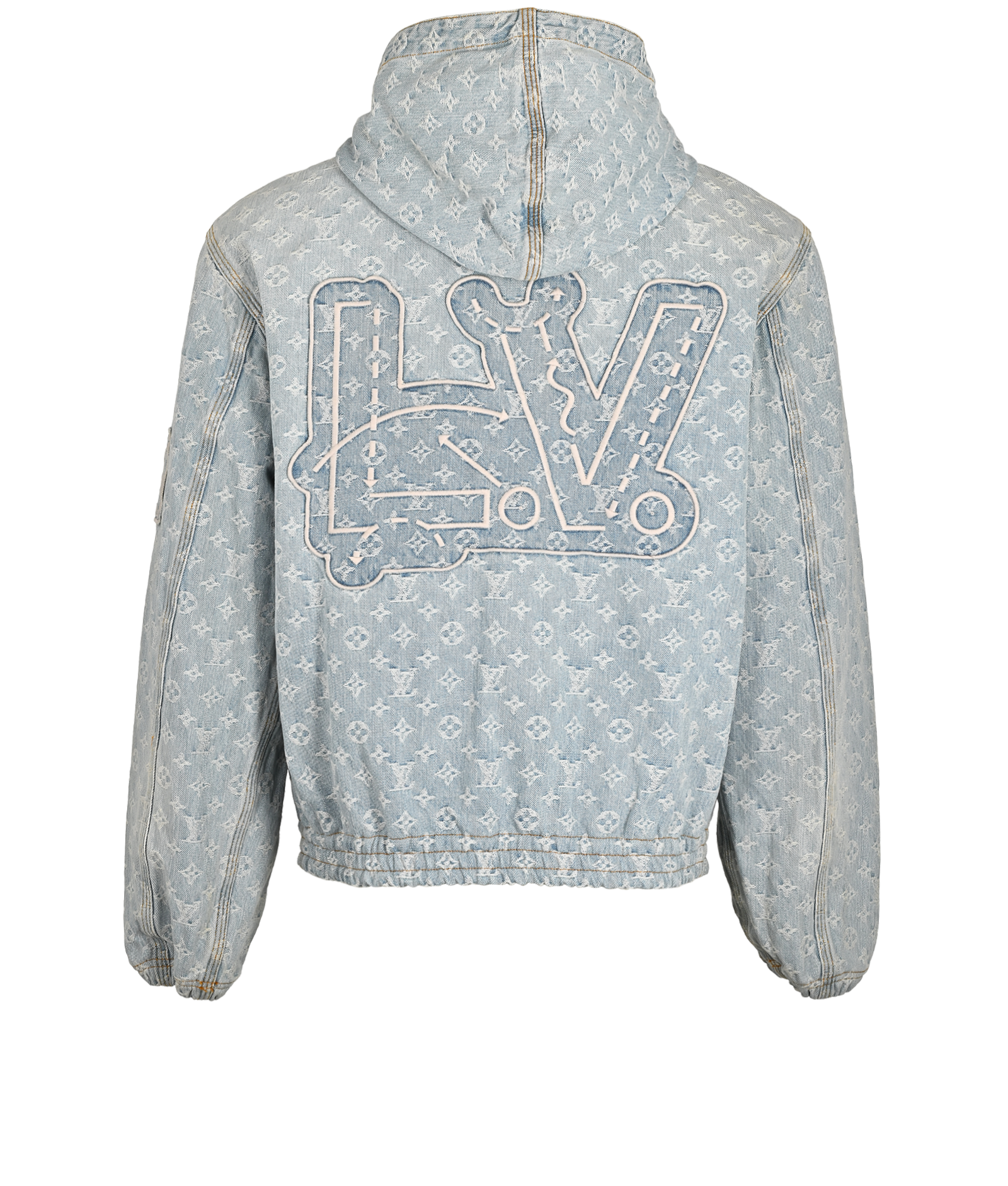 Louis Vuitton x NBA Hooded Denim Jacket, &pound;2,100, Clothing, Blue, Cotton, Side view