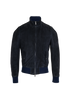 Dolce & Gabbana Bomber Jacket, £495, Clothing, Black/Navy, Cashmere/Lambskin Leather, Front view