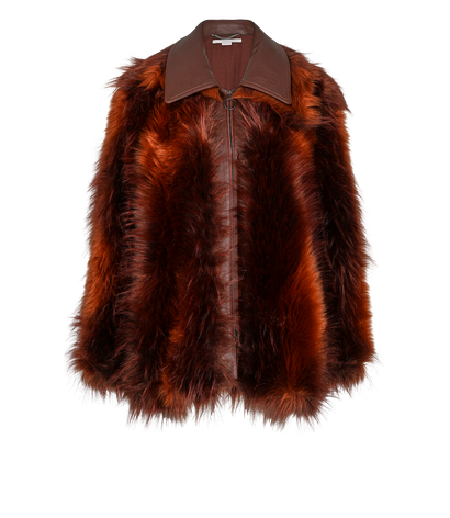 Stella McCartney Fluffy Jacket, £495, Clothing, Brown, Acrylic Plastic/Polyester (Polymer), Front view