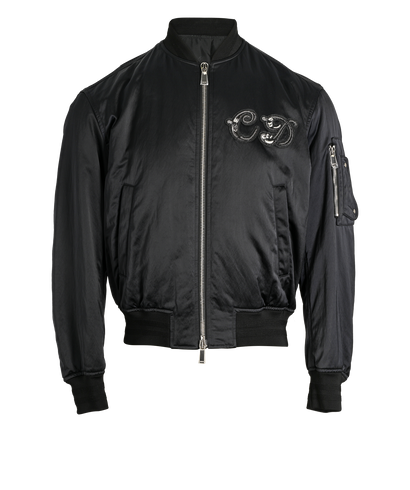 Christian Dior X K.Scharf Logo Bomber Jacket, &pound;850, Clothing, Black, Polyester (Polymer), Front view