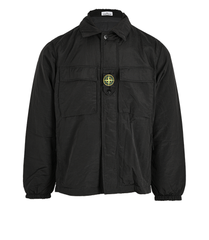 Stone Island Badged Light Jacket, &pound;350, Clothing, Black, Polyester (Polymer), Front view
