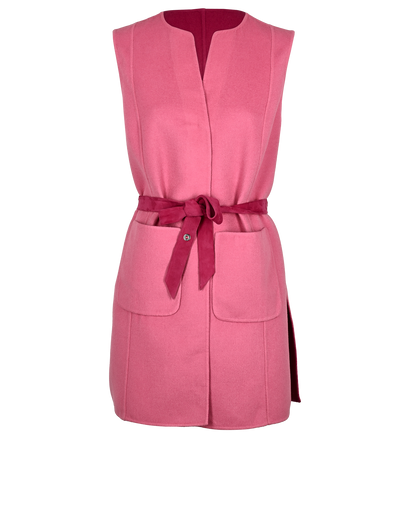 Loro Piana Reversible Tie-Waist Gilet, £350, Clothing, Pink, Cashmere, Front view