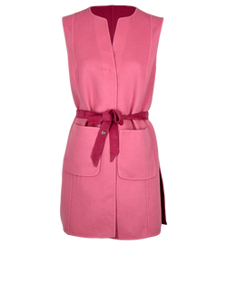 Loro Piana Reversible Tie-Waist Gilet, Cashmere, Fuchsia/Pink, Sz M, 3*