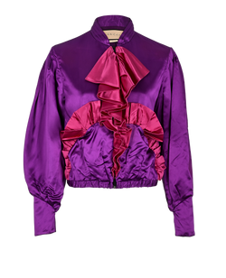 Gucci Ruffle Bomber Jacket, Acetate, Purple, UK8, 3*
