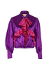 Gucci Ruffle Bomber Jacket, £450, Clothing, Purple, Acetate, Front view