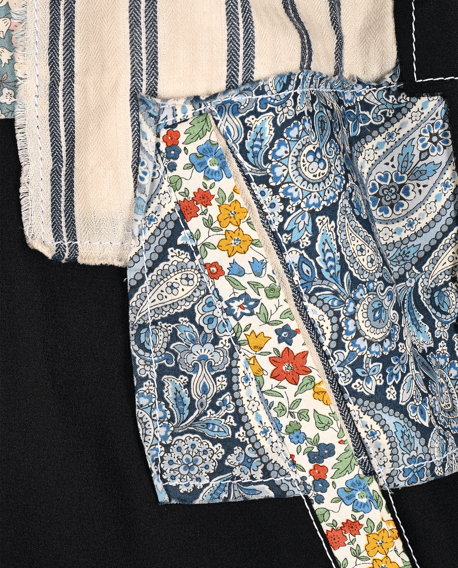 Loewe Patchwork Zip-Up Jacket, &pound;350, Clothing, Black/Red/White, Cotton, Other view