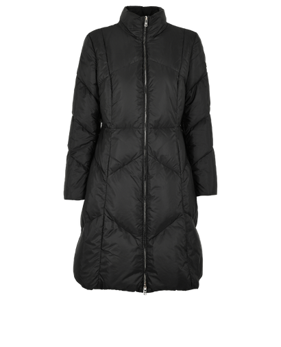 Prada Long Quilted Puffer Jacket, &pound;795, Clothing, Black, Nylon, Front view