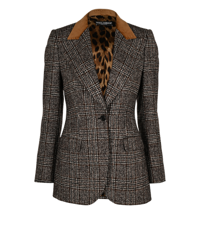Dolce & Gabbana Plaid Blazer, &pound;190, Clothing, Brown, Wool, Front view