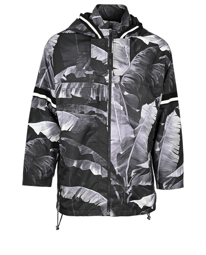 Dolce & Gabbana Palm Print Hooded Jacket, &pound;395, Clothing, Black, Polyester (Polymer), Front view