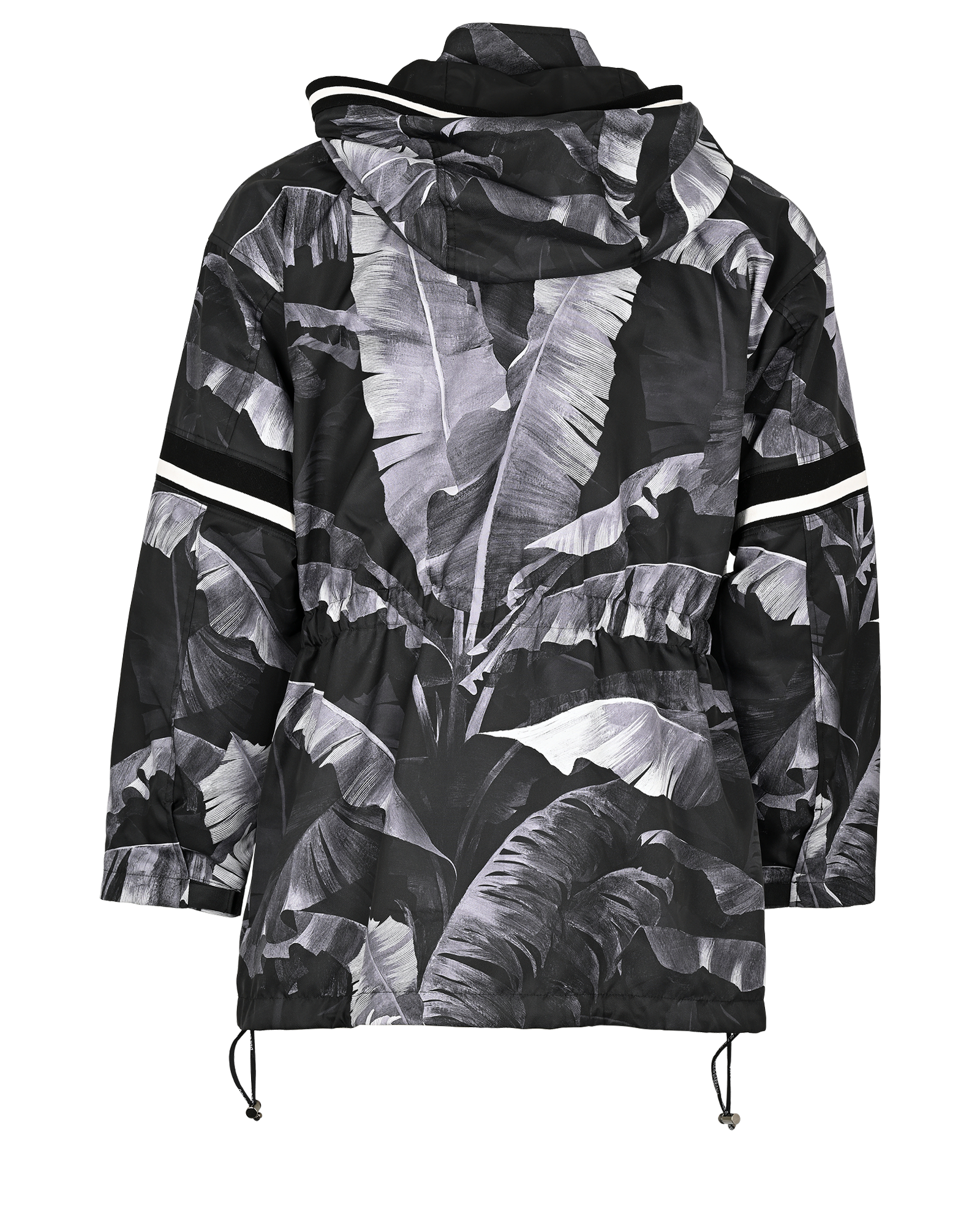 Dolce & Gabbana Palm Print Hooded Jacket, &pound;395, Clothing, Black, Polyester (Polymer), Back view
