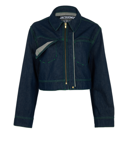 Jacquemus Le Splash Denim Jacket, &pound;150, Clothing, Blue, Cotton/Denim, Front view