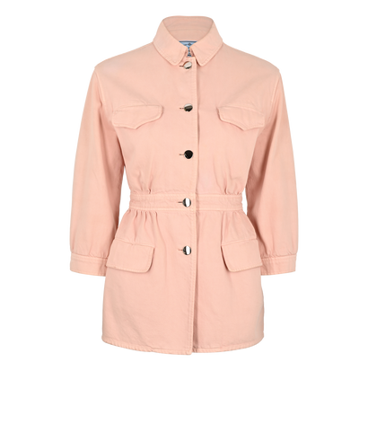 Prada Safari Denim Jacket, £310, Clothing, Pink, Cotton, Front view