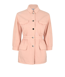 Prada Safari Denim Jacket, Cotton, Pink, UK6, 2*