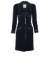 Chanel 1992 Trimmed Long Jacket, &pound;995, Clothing, Navy, Wool, Front view