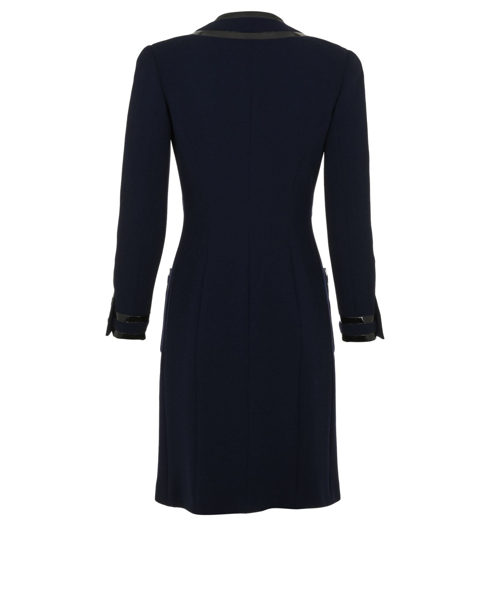 Chanel 1992 Trimmed Long Jacket, &pound;995, Clothing, Navy, Wool, Back view