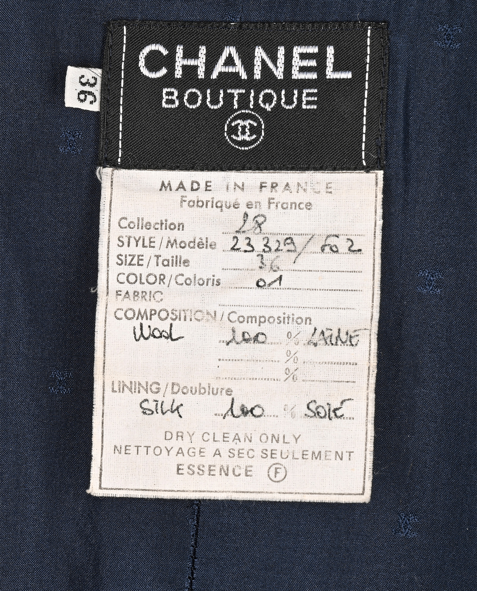 Chanel 1992 Trimmed Long Jacket, &pound;995, Clothing, Navy, Wool, Other view