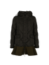 Moncler Hooded Peplum Puffer Jacket, £380, Clothing, Khaki, Down Feathers, Front view