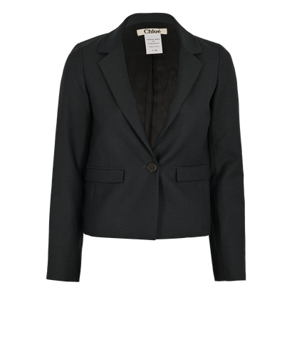Chloe Single-Button Blazer, £220, Clothing, Green, Mohair/Wool, Front view