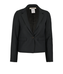 Chloe Single-Button Blazer, Wool/Mohair, Teal, UK 8, 3*