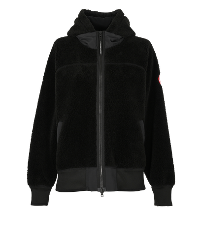 Canada Goose Simcoe Oversized Fleece Hoodie, £380, Clothing, Black, Polyester (Polymer), Front view