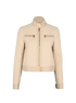 Gucci GG Supreme Biker Jacket, £795, Clothing, Cream, Cotton/Polyester (Polymer), Front view