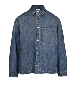 Bottega Veneta Padded Denim Jacket, Mens, Cotton, Blue, Sz M, 3*