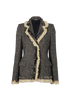 Alexander McQueen Ruffled Jacket, &pound;295, Clothing, Beige/Grey, Silk/Wool, Front view